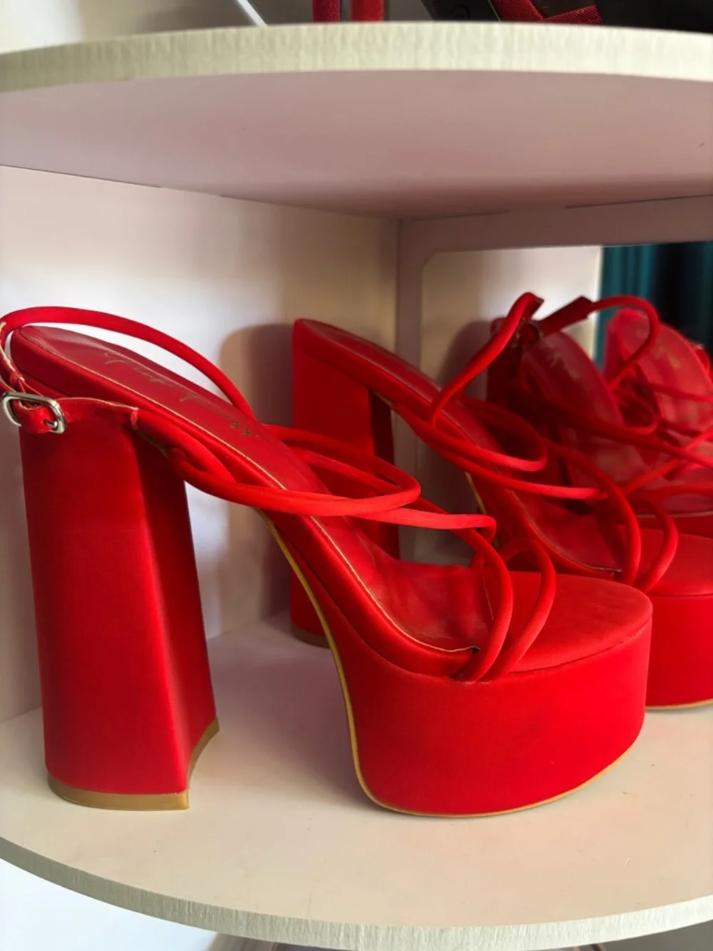 Red Platform Strappy Sandal - Women